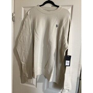 Spiritual Gangster Mens Beige SG Logo Embroidered Crewneck Sweater XL $128